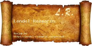 Lendel Rozmarin névjegykártya